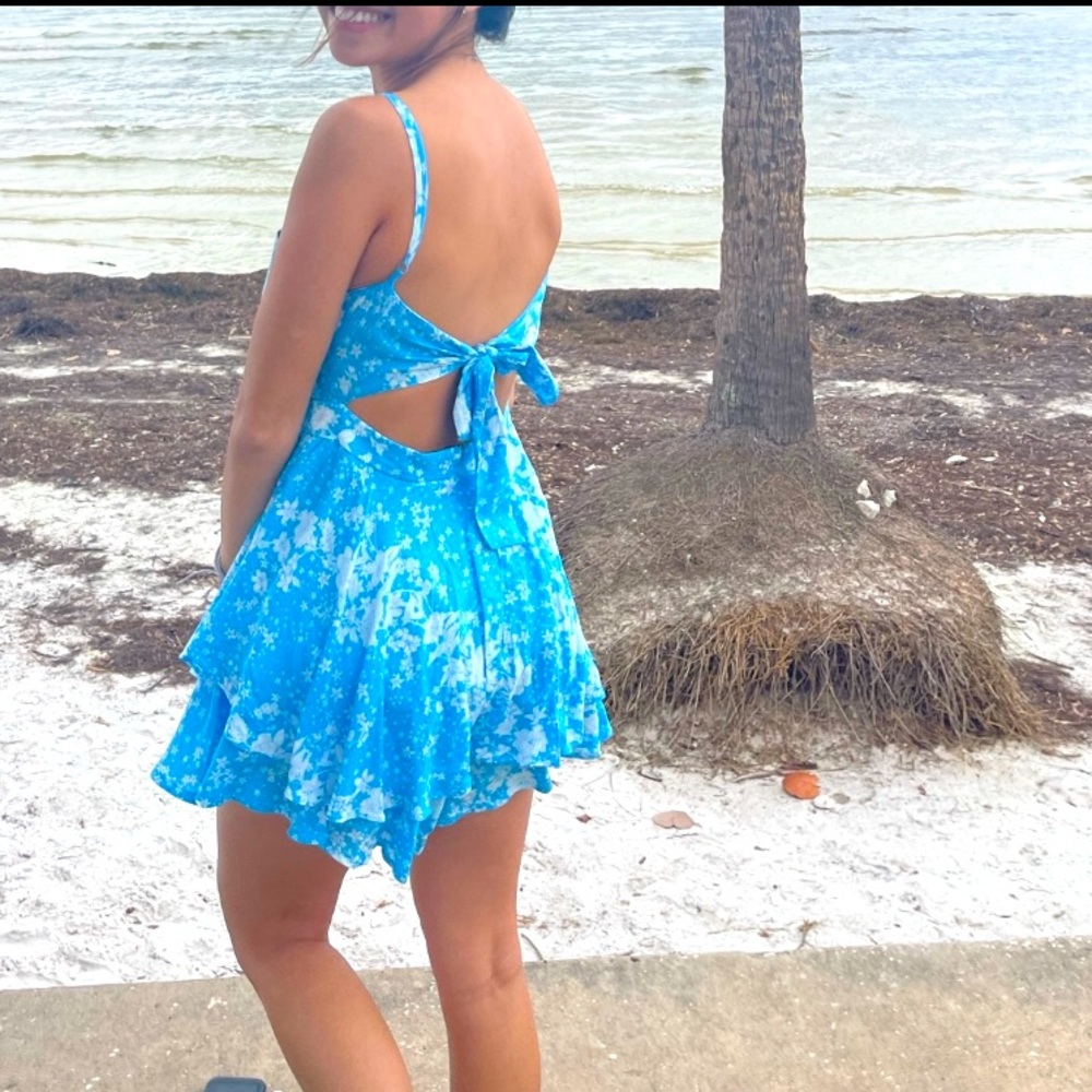 Blue Floral Romper